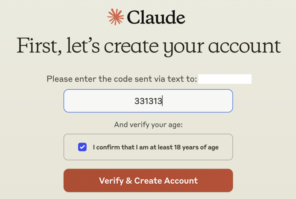 claude ai verify mobile number